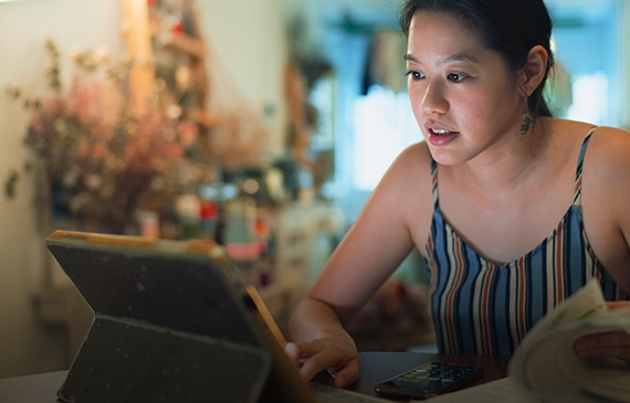 Person sitting at computer