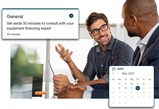 Men talking and smiling