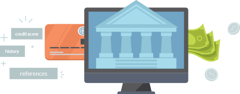 Computer with credit imagery