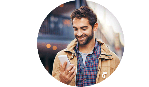 man on phone smiling