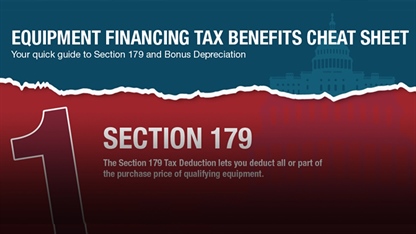 Equipment Financing Tax Benefits Cheat Sheet Infographic