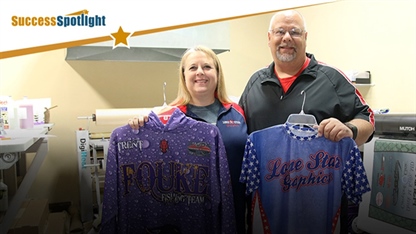 Financing made Lone Star Awards and Graphics apparel champions.