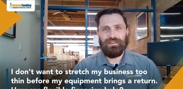 How can flexible financing prevent stretching my business too thin before getting new equipment up and running?