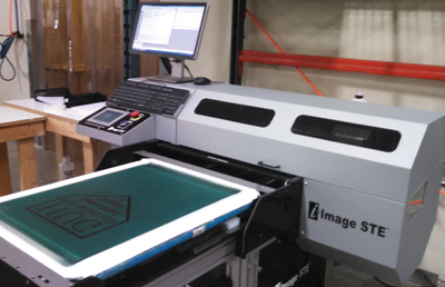 ESP Solutions direct-to-screen digital printer machine. ESP Solutions direct-to-screen digital printer machine.