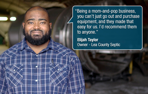 Elijah Taylor, owner of Lea County Septic, grew his business with Beacon Funding's help. Elijah Taylor, owner of Lea County Septic, grew his business with Beacon Funding's help.