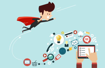 A superhero wearing a suit and cape flies in the air. A superhero wearing a suit and cape flies in the air.