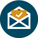 Open envelope with mail coming out icon