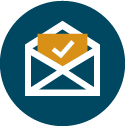 Open envelope with mail coming out icon