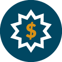 Starburst with dollar sign inside