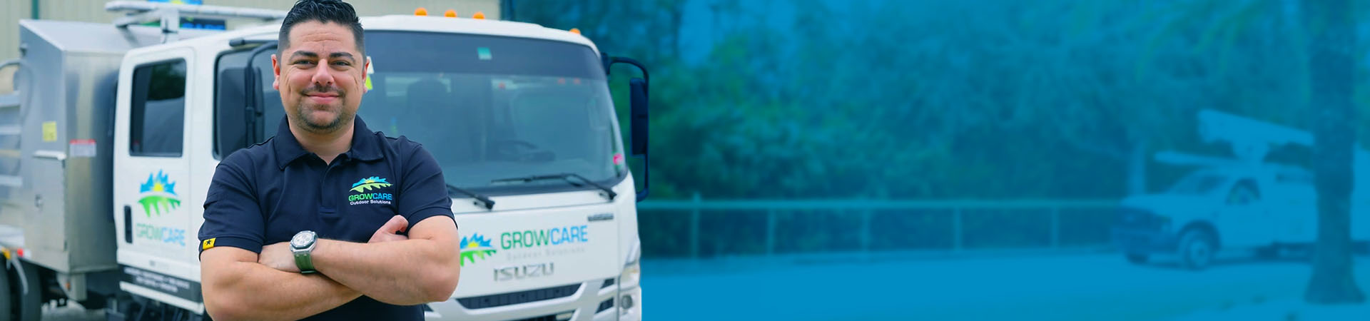Grow Care business owner in front of truck