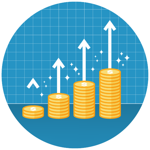 graph of money growing over time