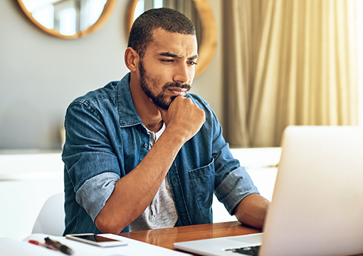 Man looking at computer